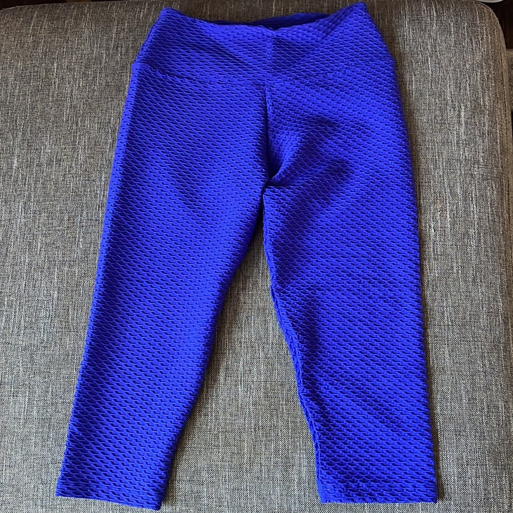 Booty By Brabants - CROCO SKIN CROPPED LEGGINGS BLUE VIOLET -NWOT